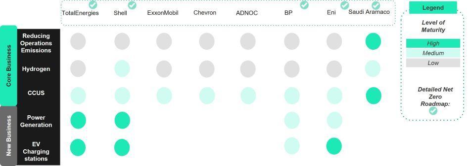 Roadmap of oil majors to net zero 